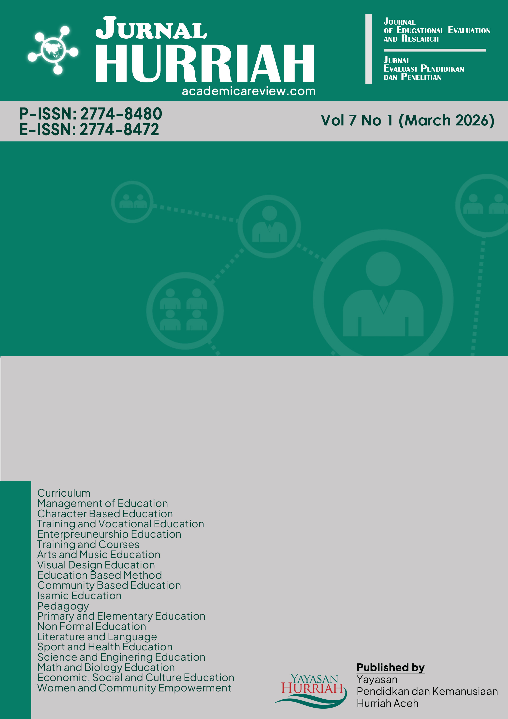 					View Vol. 7 No. 1 (2026): Jurnal Hurriah: Journal of Educational Evaluation and Research (In Progres)
				